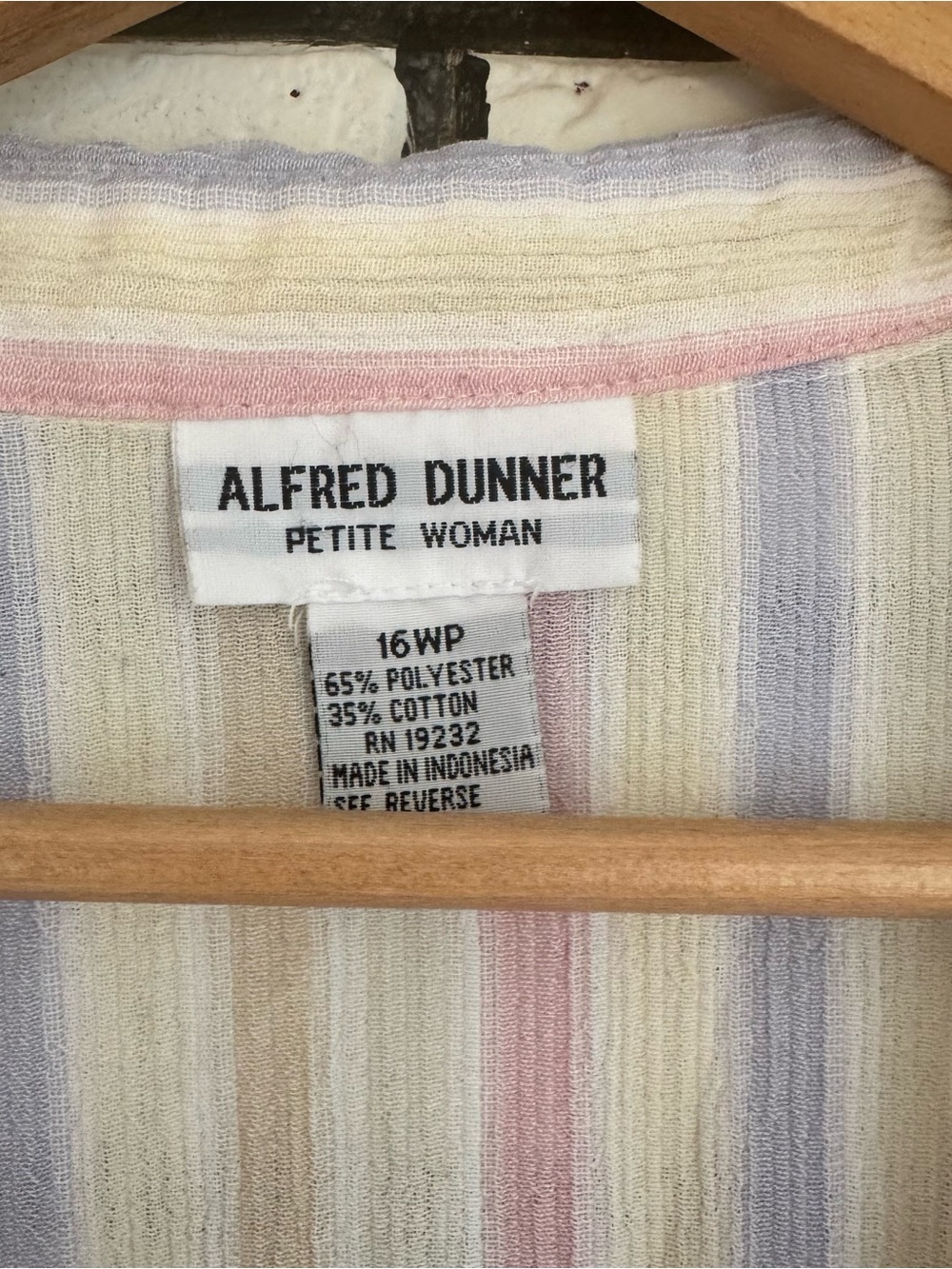 Alfred Dunner Pastel Multi-Stripe Short Sleeve Button Shirt - Picture 5 of 7